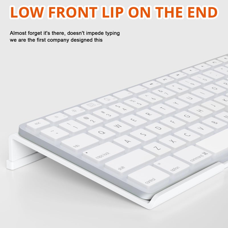 Richboom Acrylic Tilted Computer Keyboard Holder for Easy Ergonomic Typing, Keyboard Stand for Office Desk, Home, School, White - Image 5